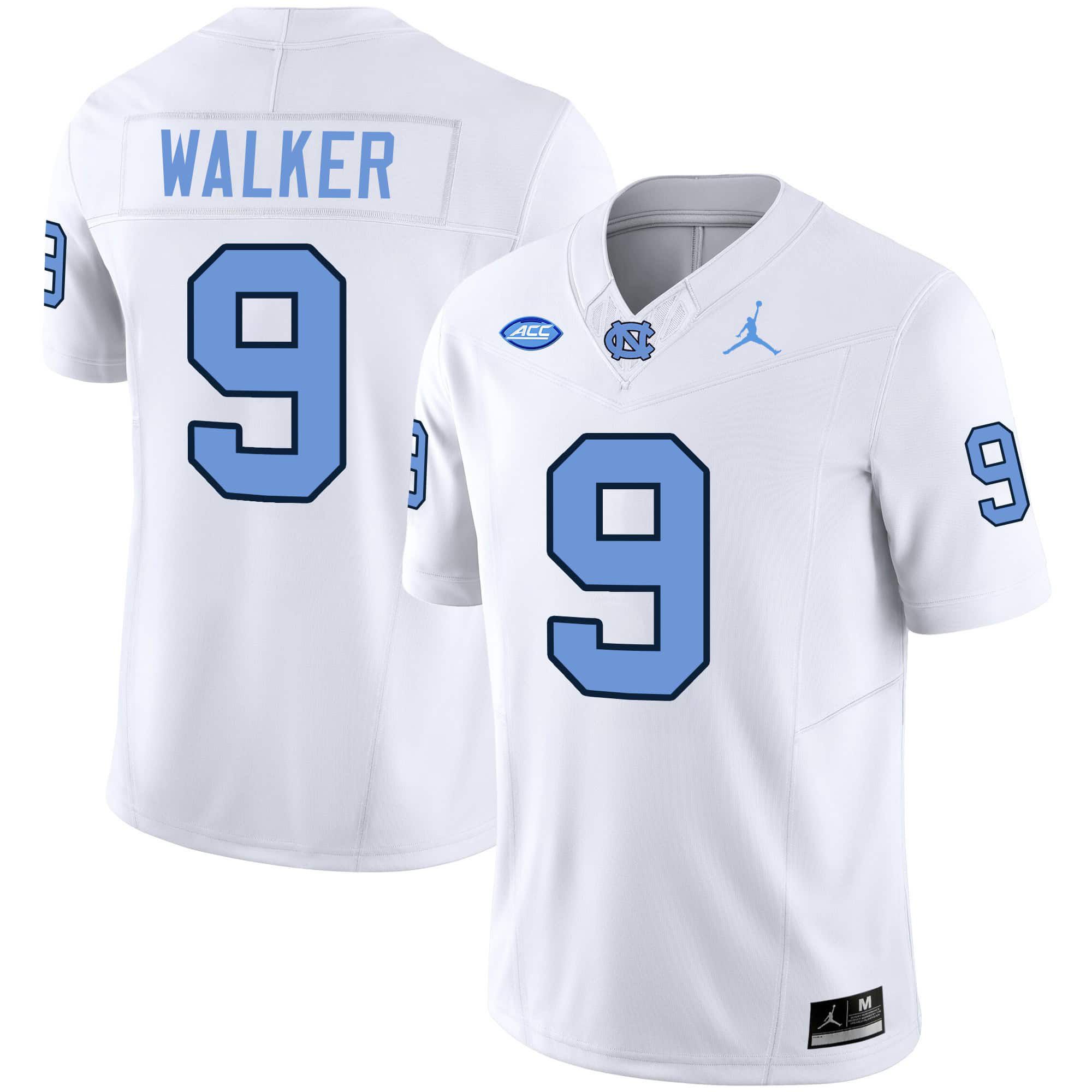 Men North Carolina Tar Heels #9 Walker White 2024 Vapor Limited NCAA Jersey